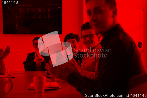 Image of Group of young people meeting in startup office
