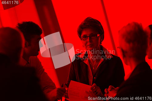 Image of business people group sign contract