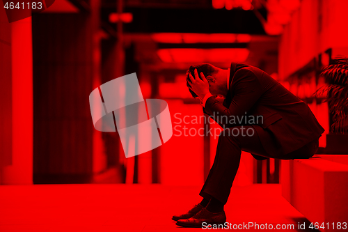 Image of frustrated young business man