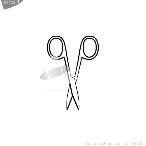 Image of Scissors hand drawn sketch icon.