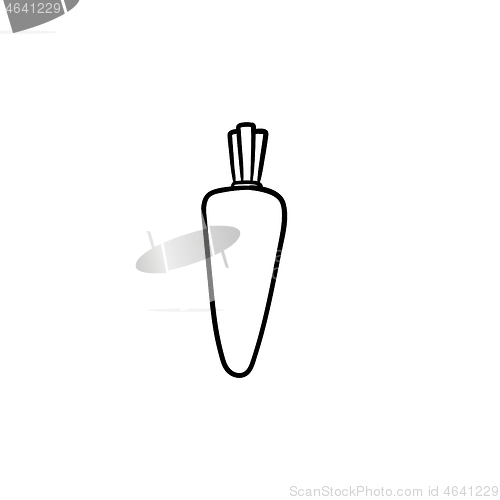 Image of Fresh organic carrot hand drawn sketch icon.