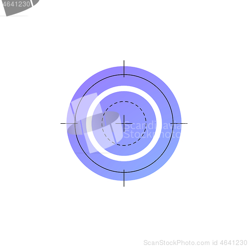 Image of Neon shooting target vector line icon.