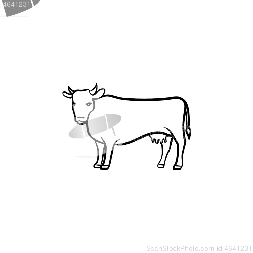 Image of Cow hand drawn sketch icon.