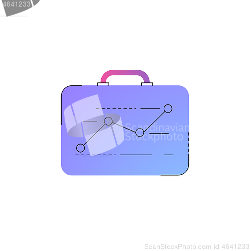 Image of Neon briefcase with ascending graph line icon.
