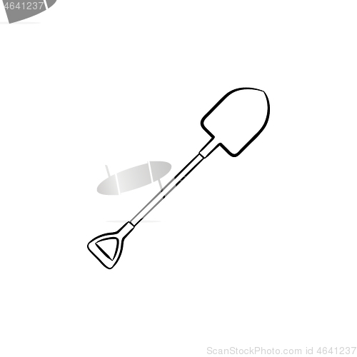 Image of Farming shovel hand drawn sketch icon.
