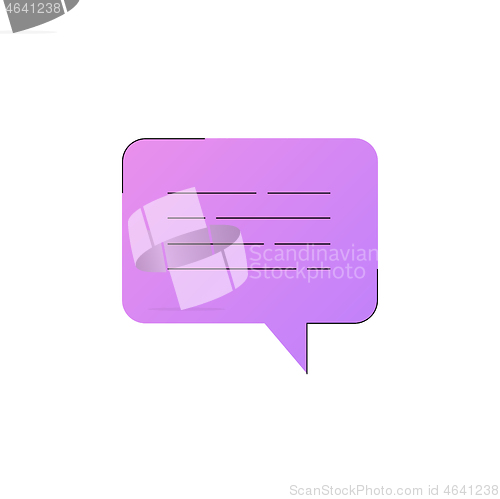 Image of Neon chat bubble vector line icon.