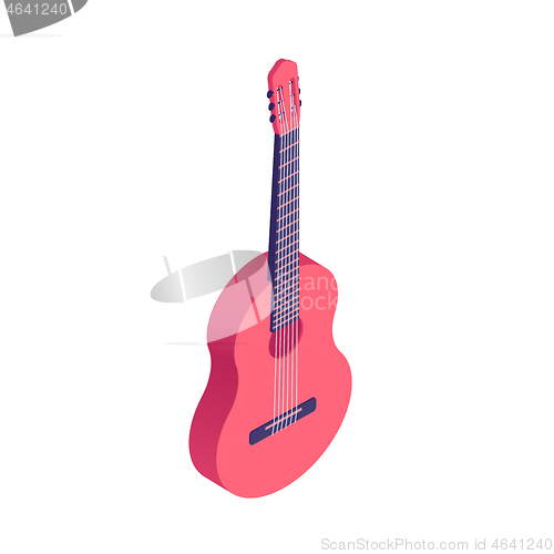 Image of Isometric guitar isolated on white background.