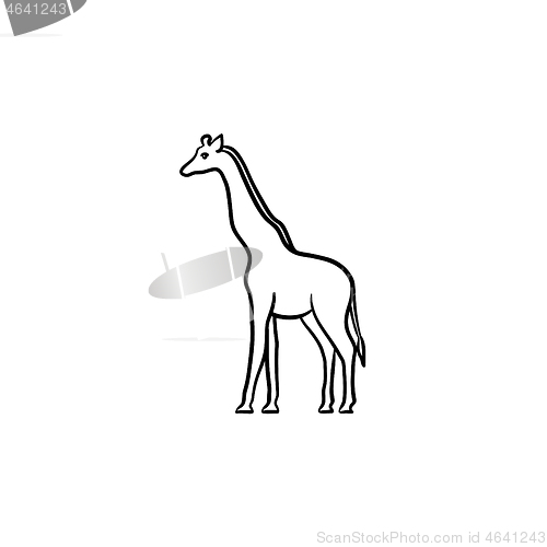 Image of Giraffe hand drawn sketch icon.