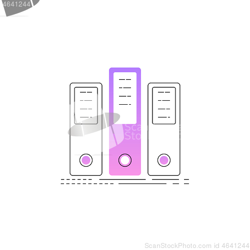 Image of Neon office folders vector line icon.