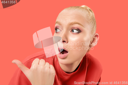 Image of Portrait of the scared woman on coral