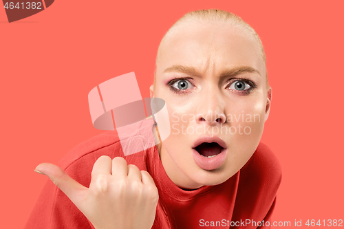 Image of Portrait of the scared woman on coral