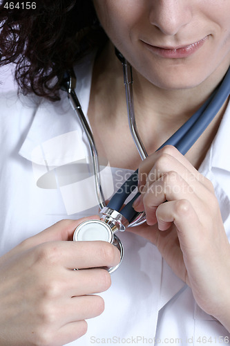 Image of Portrait of a young doctor with stethoscope.