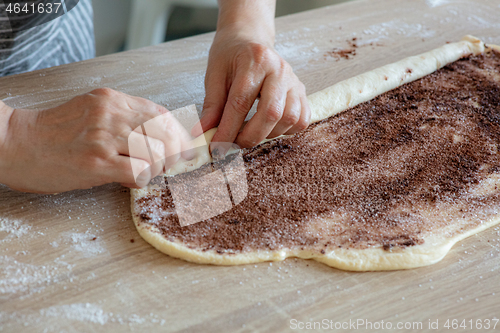 Image of process of making yeast dough rolls 