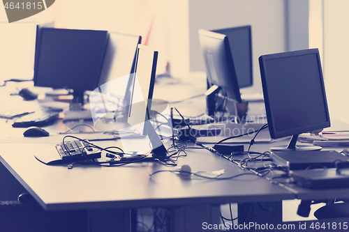 Image of empty office with modern computers