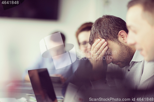 Image of Business Team At A Meeting at modern office building