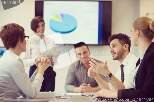 Image of startup business team on meeting at modern office