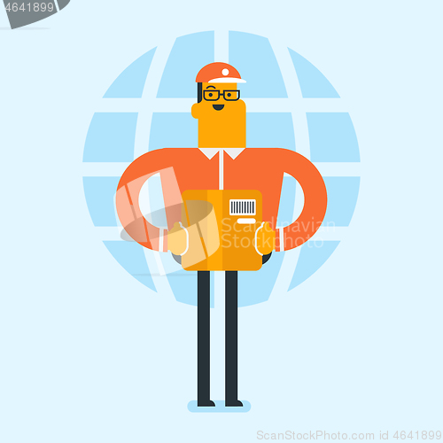 Image of Business worker of international delivery service.