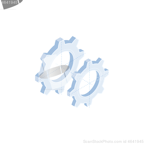 Image of Two gears vector isometric icon