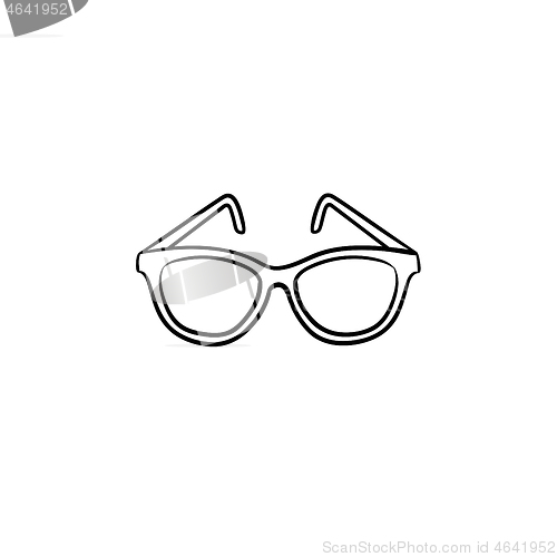 Image of Eyeglasses hand drawn sketch icon.