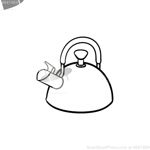 Image of Kitchen kettle hand drawn sketch icon.