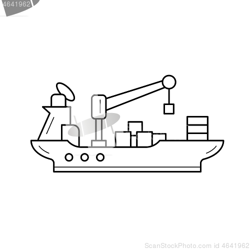 Image of Water transportation vector line icon.