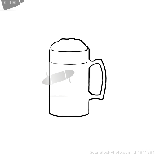 Image of Mug of beer hand drawn sketch icon.