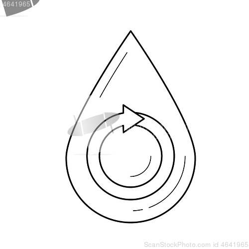 Image of Water drop vector line icon.