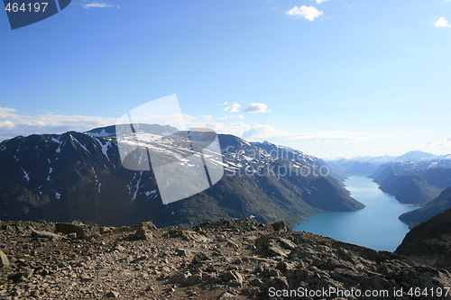 Image of Gjende seen from Besseggen