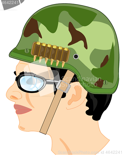 Image of Military in helmet on white background is insulated