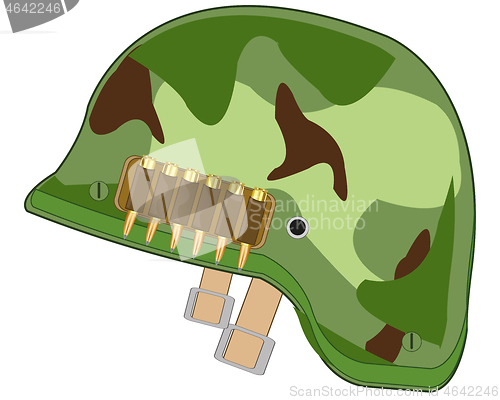 Image of Defensive helmet of the military colour camouflage