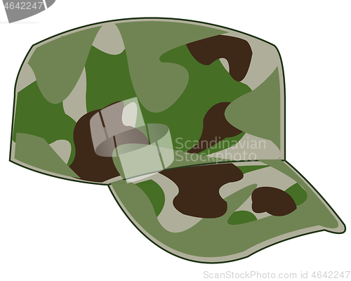 Image of Cap military camouflage on white background is insulated