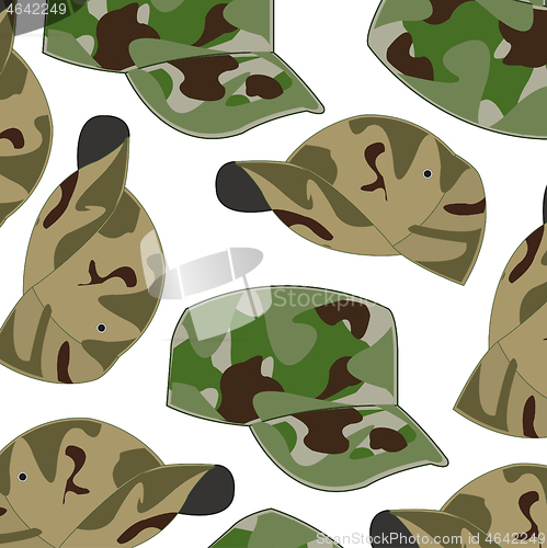 Image of Headdress cap camouflage on white background is insulated