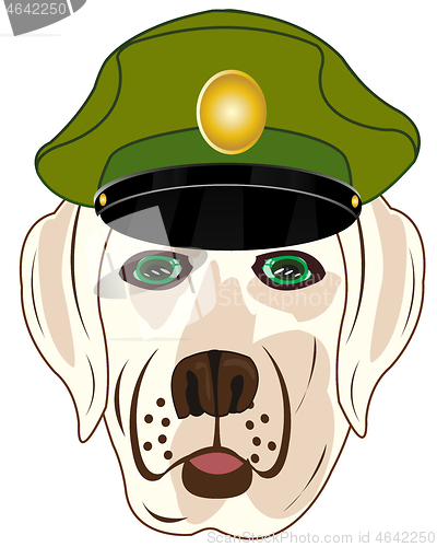 Image of Vector illustration of the head animal dog f service cap