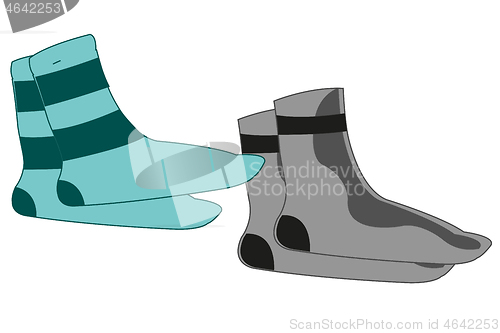 Image of Vector illustration garment socks of the varied colour