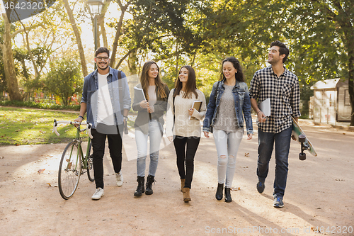 Image of Students walking together