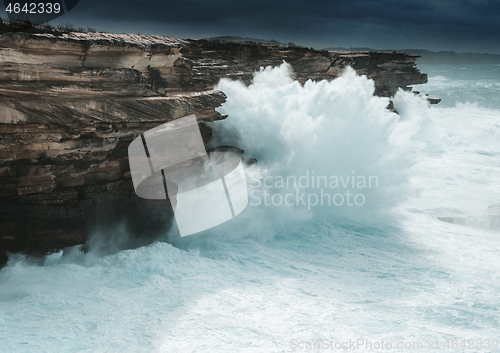 Image of Large waves smash the cliff coast of Sydney