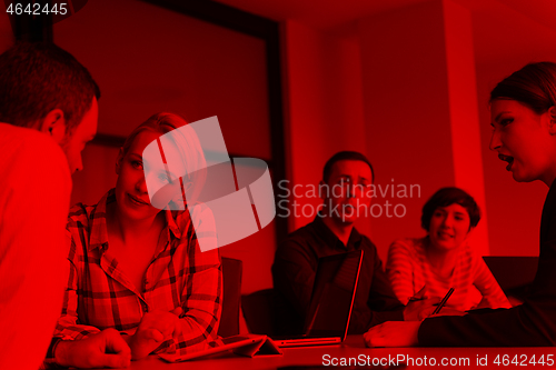 Image of Business Team At A Meeting at modern office building