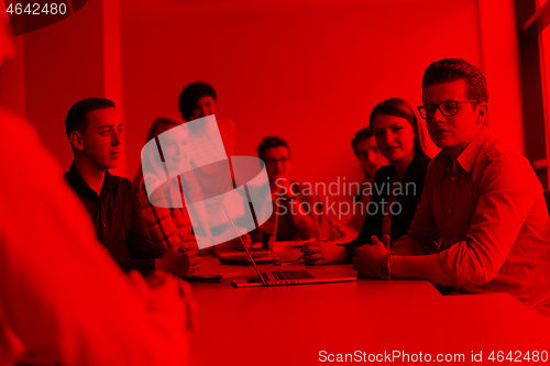 Image of Business Team At A Meeting at modern office building