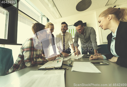 Image of startup business team on meeting at modern office