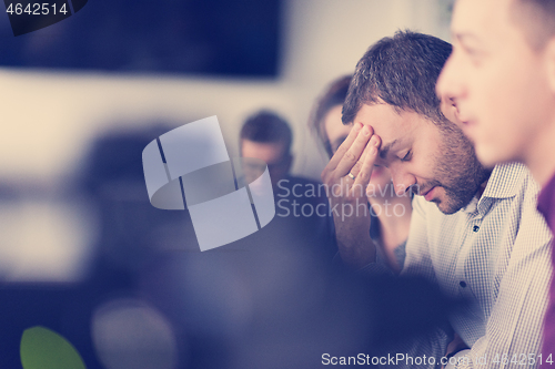 Image of Business Team At A Meeting at modern office building