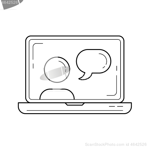 Image of Video chat vector line icon.