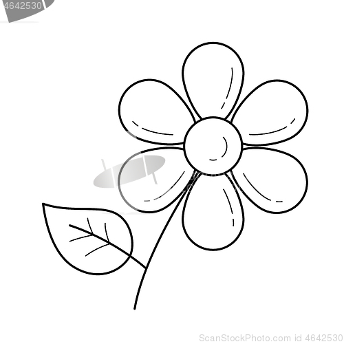 Image of Daisy flower vector line icon.