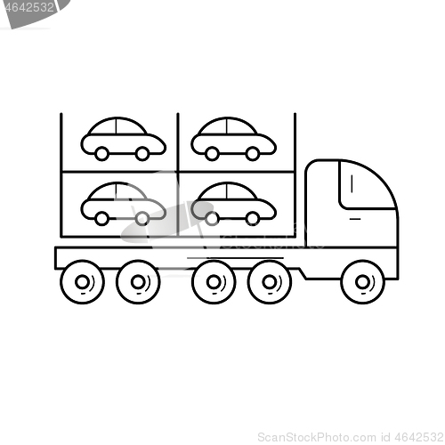 Image of Car carrier vector line icon.