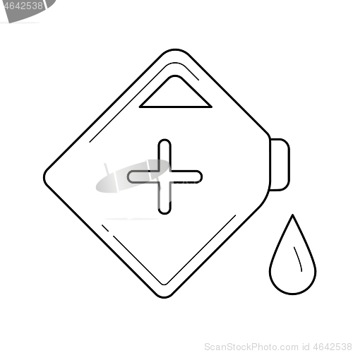 Image of Gasoline can vector line icon.