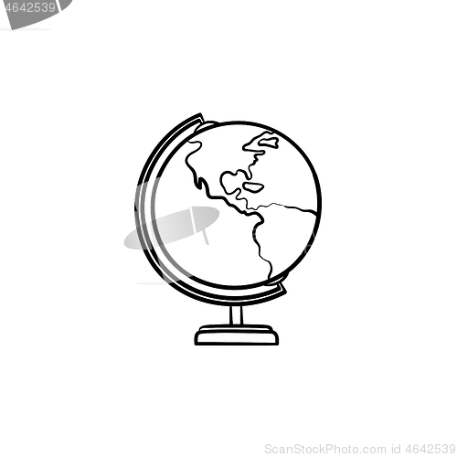 Image of World globe hand drawn sketch icon.