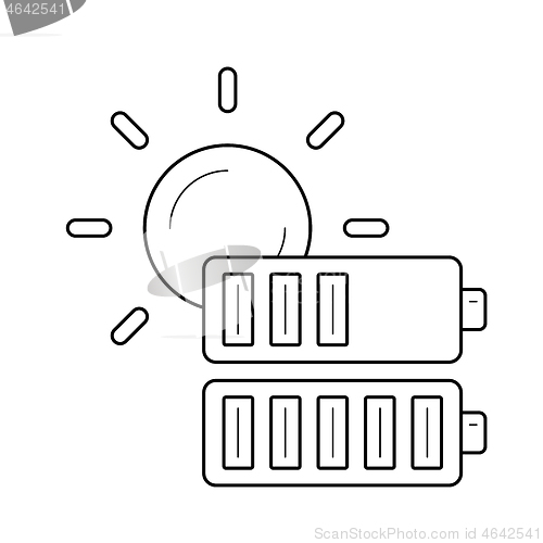 Image of Solar power vector line icon.