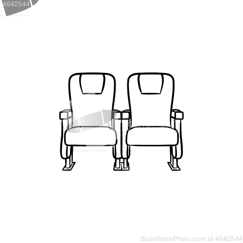 Image of Cinema seat hand drawn sketch icon.