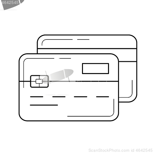 Image of Credit cards vector line icon.