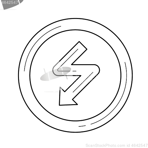 Image of High voltage vector line icon.