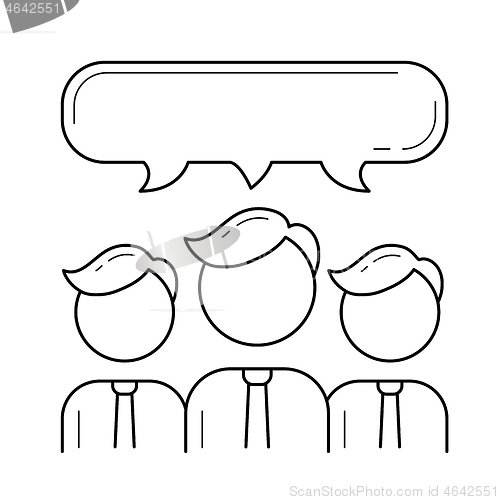 Image of People teamwork vector line icon.